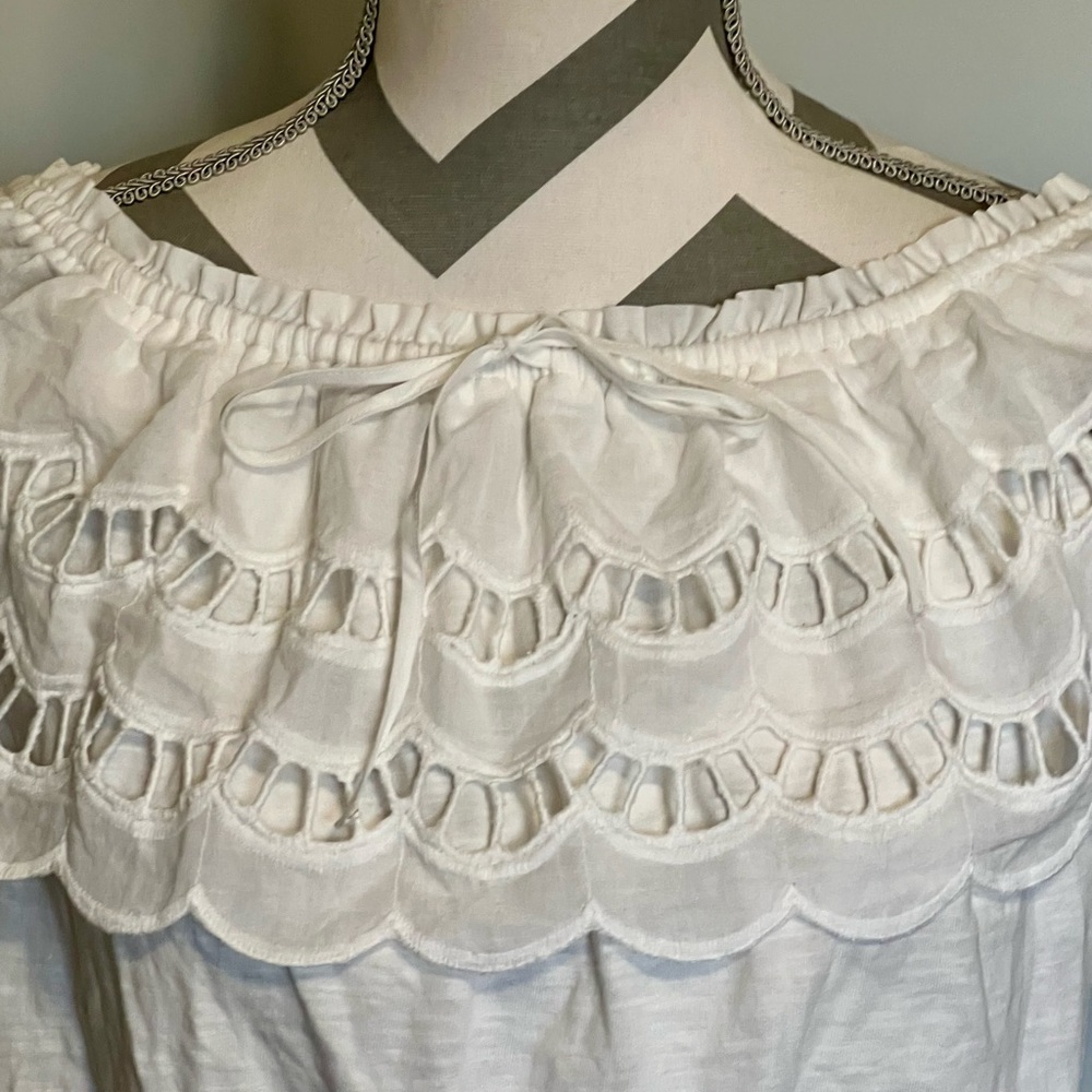 NWT - White Midriff Summer Top by Brea Canyon - Size‎ M - Picture 7 of 8